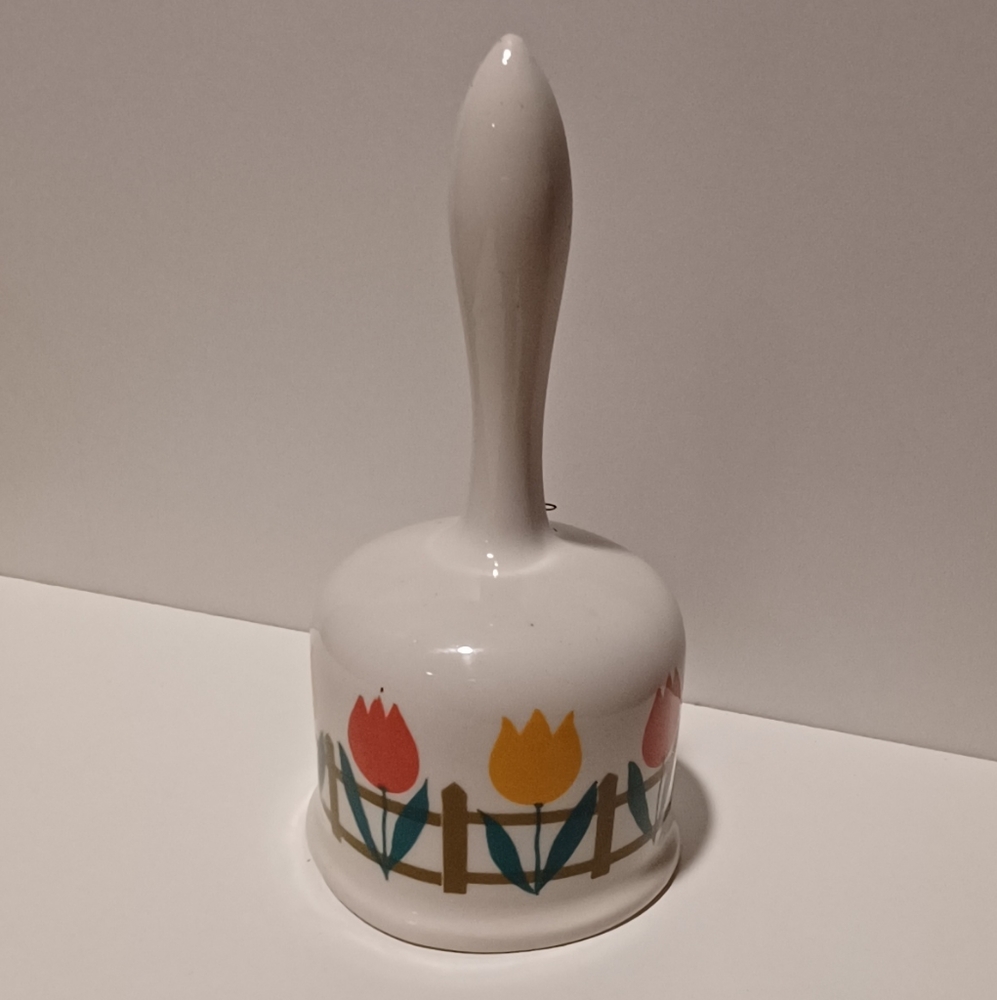 EUC Vintage Lego Japan Ceramic Floral Bell